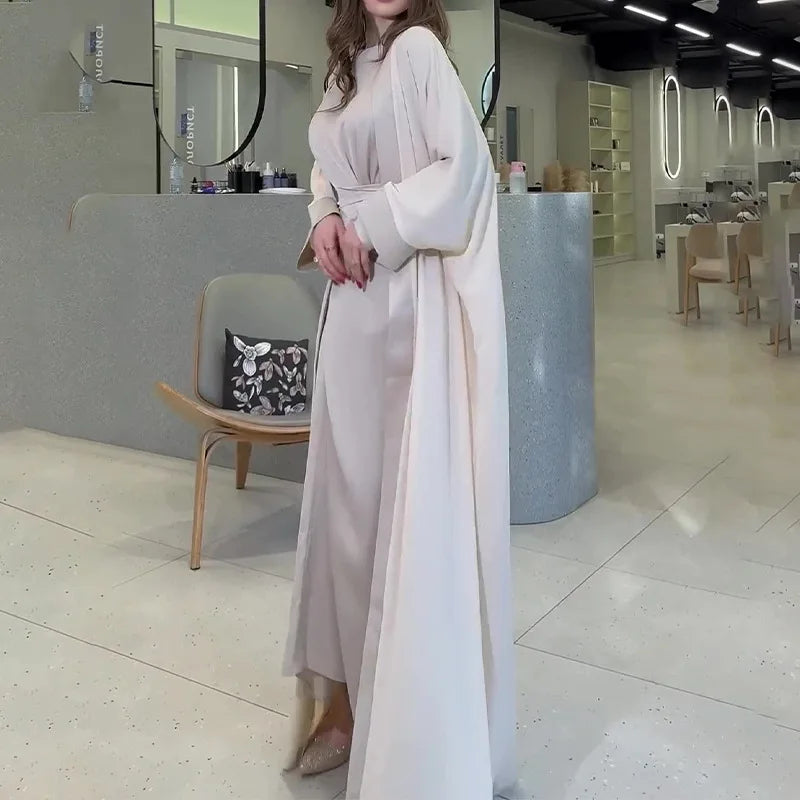 Satin Abaya 2 Piece Set