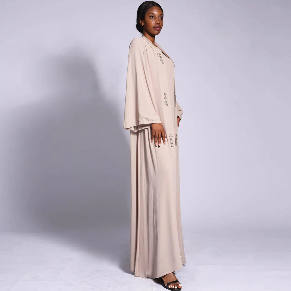 Two -Piece Set Open Abaya and inner Dress