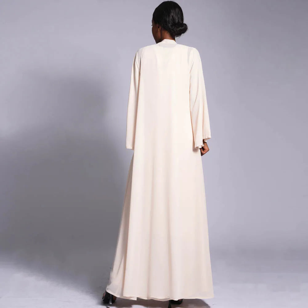 Two -Piece Set Open Abaya and inner Dress