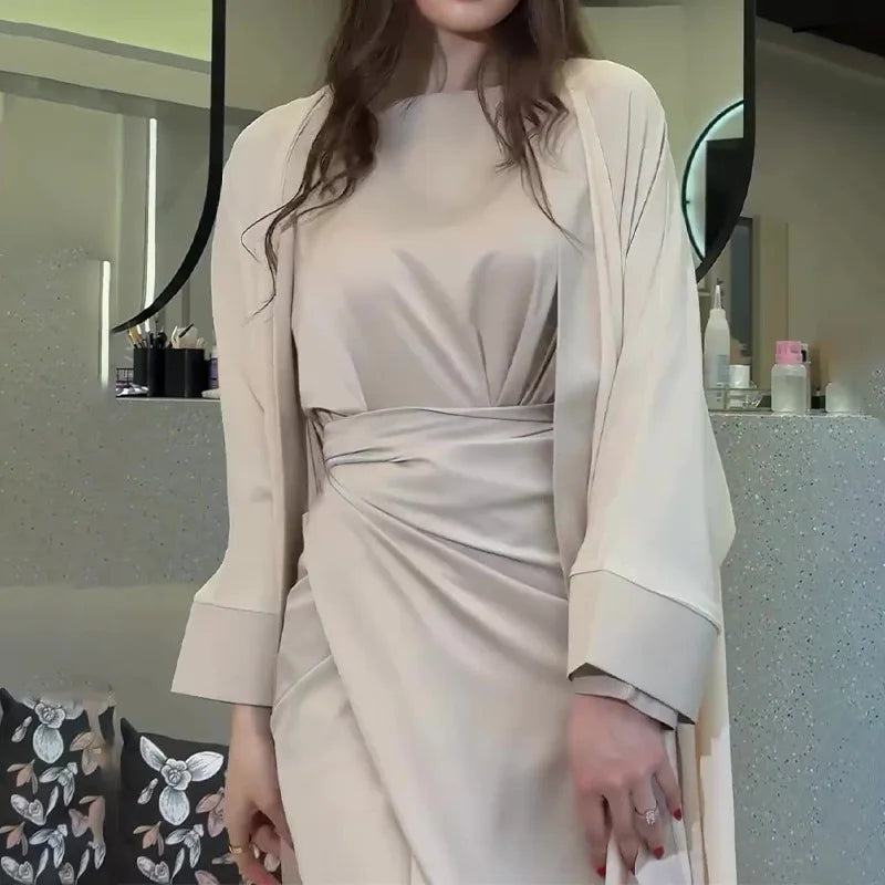 Satin Abaya 2 Piece Set