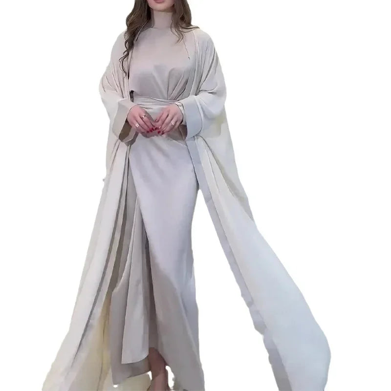 Satin Abaya 2 Piece Set