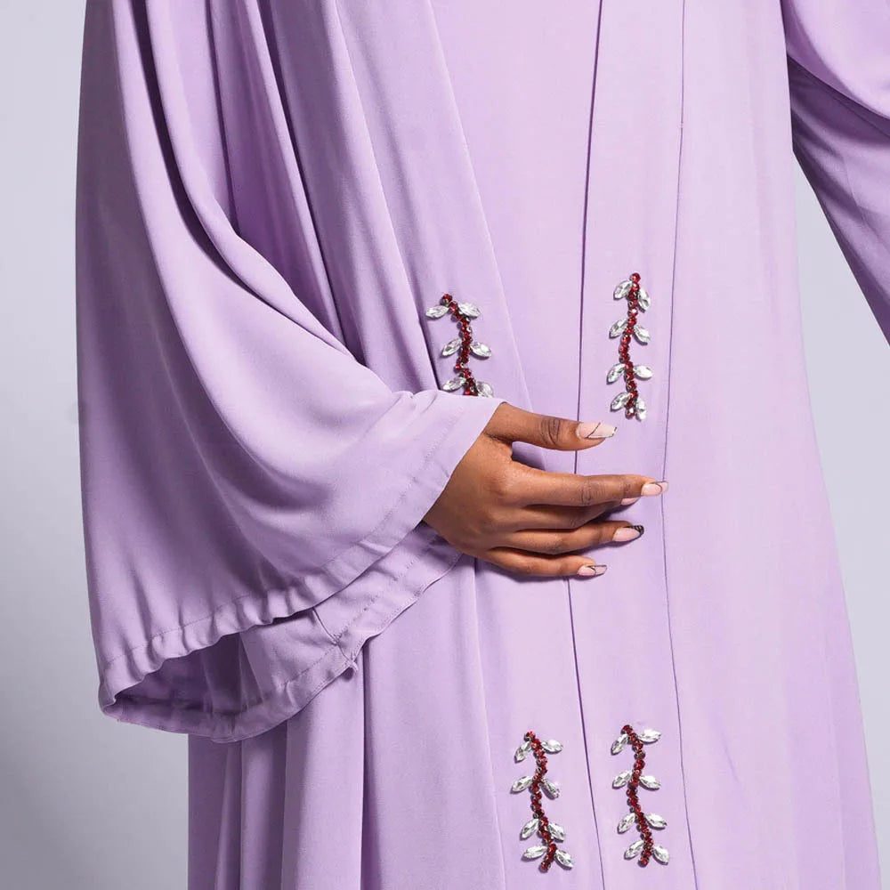 Two -Piece Set Open Abaya and inner Dress