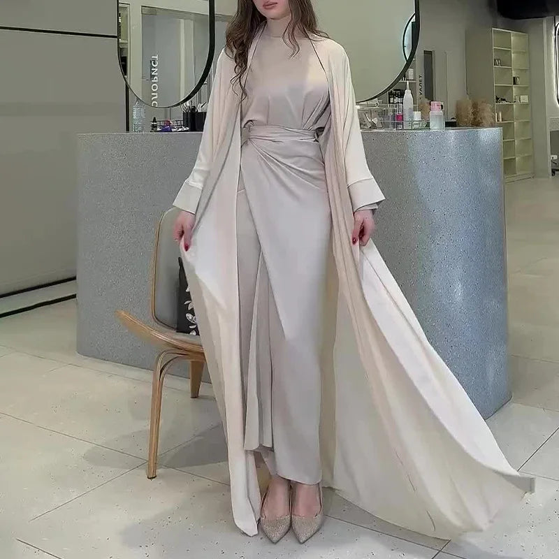 Satin Abaya 2 Piece Set