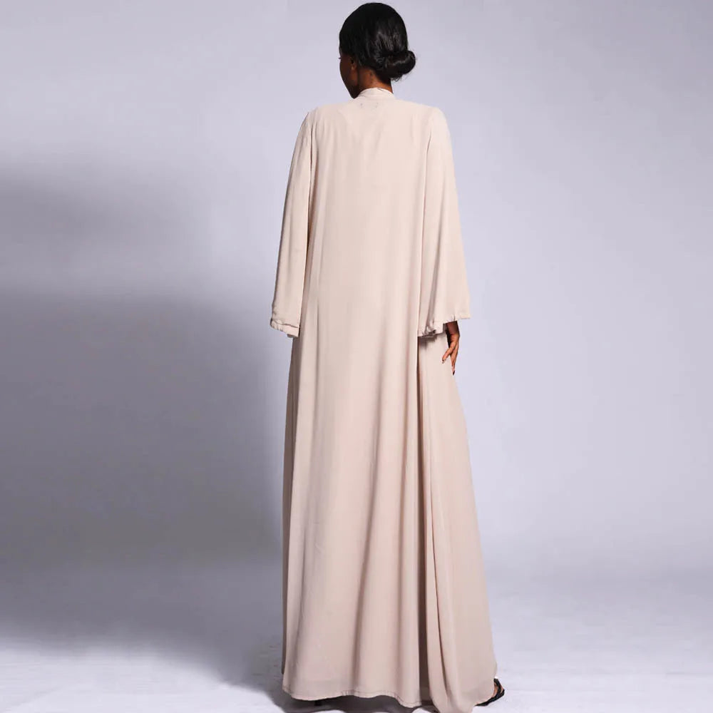 Two -Piece Set Open Abaya and inner Dress