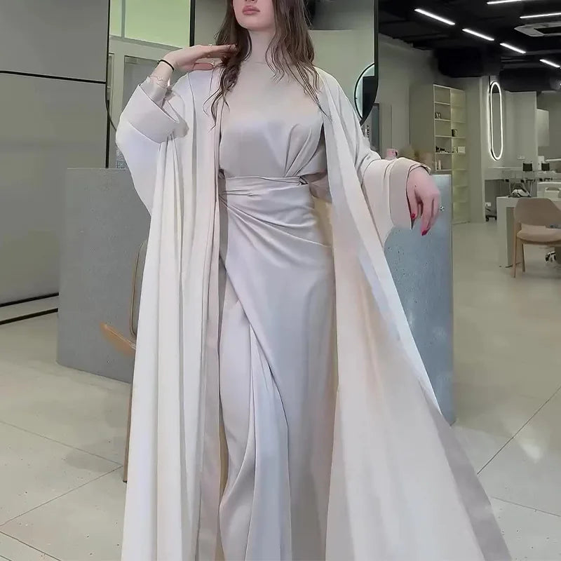 Satin Abaya 2 Piece Set