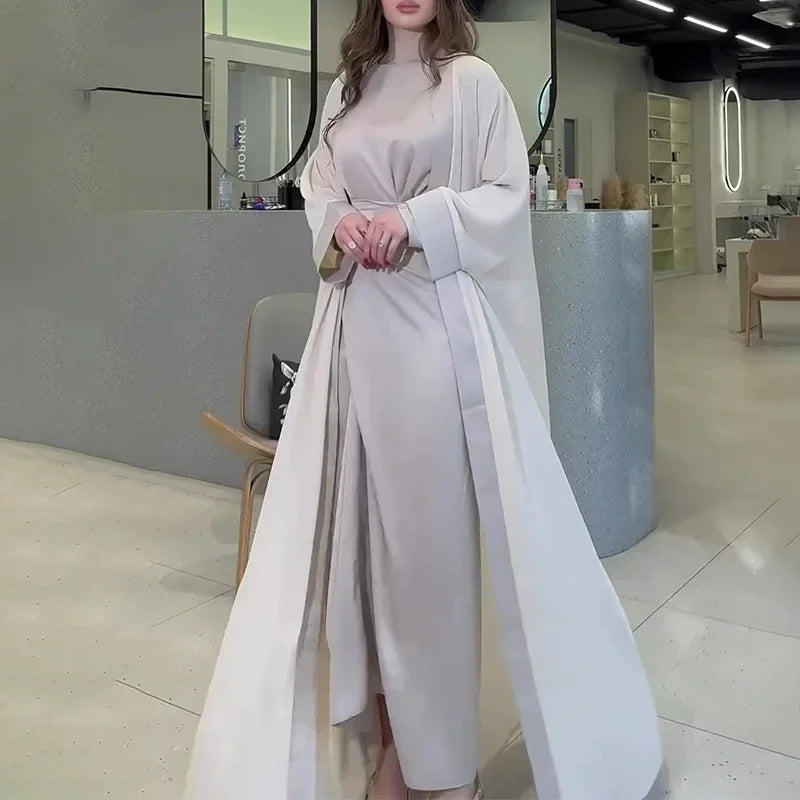 Satin Abaya 2 Piece Set