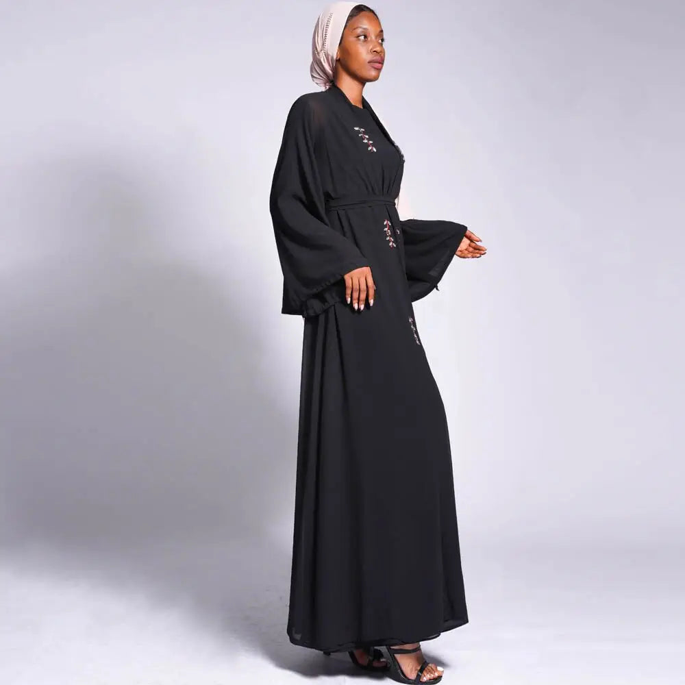 Two -Piece Set Open Abaya and inner Dress
