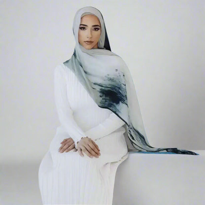 New Marble water Print Hijab