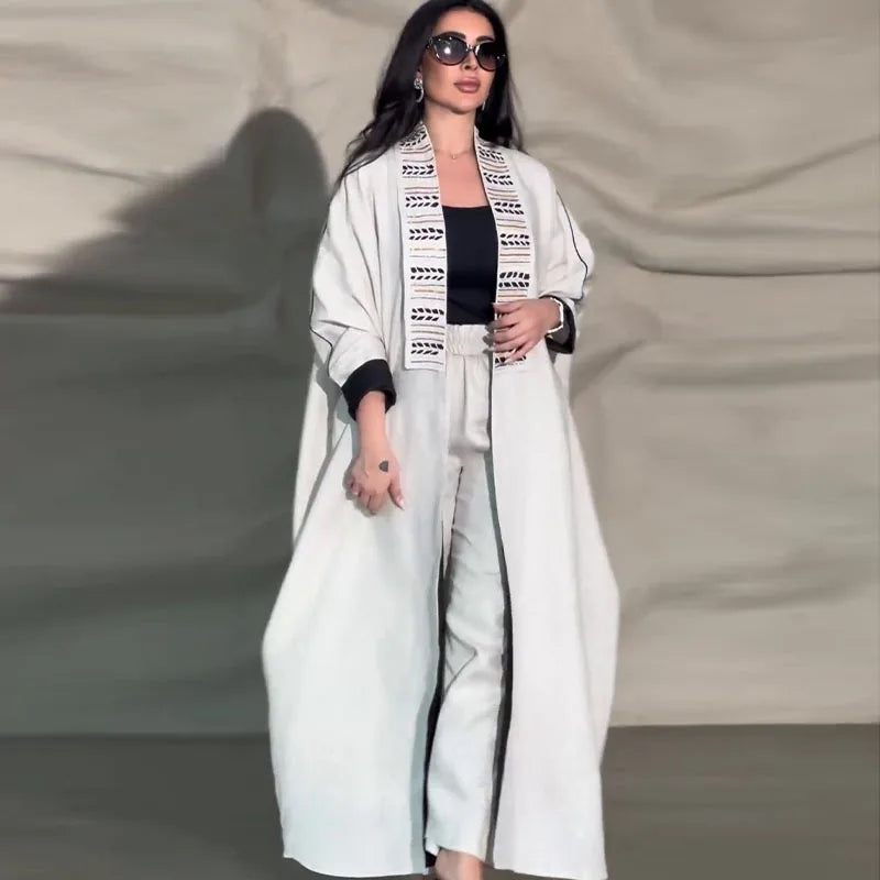 Eid Two-piece Open Abaya & Pant Set