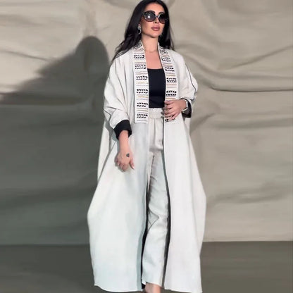 Eid Two-piece Open Abaya & Pant Set