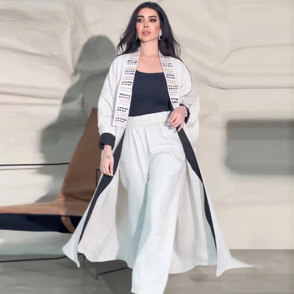 Eid Two-piece Open Abaya & Pant Set