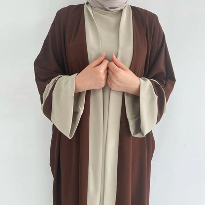 (2 Piece Set) Abaya Long Robe