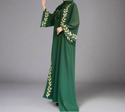 (Two Piece Set ) Embroidery Moroccan abaya