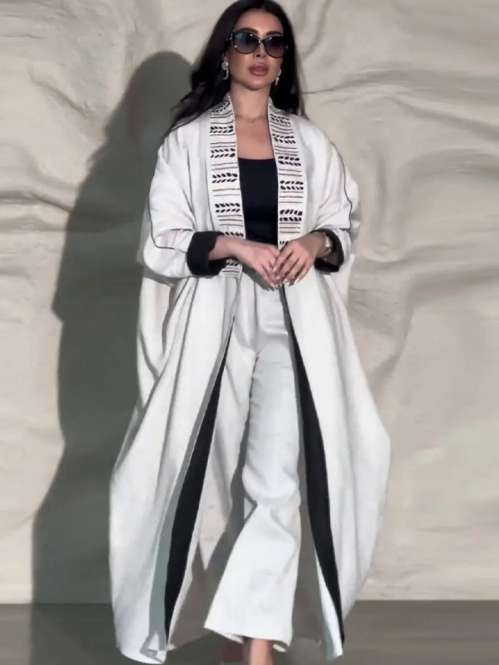 Eid Two-piece Open Abaya & Pant Set