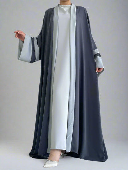 (2 Piece Set) Abaya Long Robe