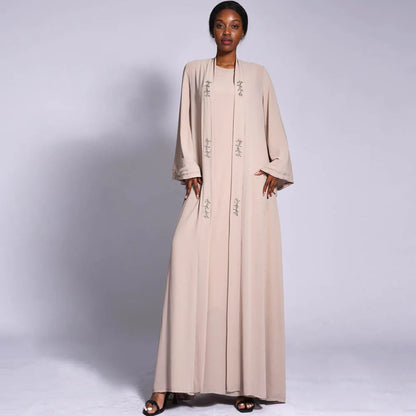 Two -Piece Set Open Abaya and inner Dress