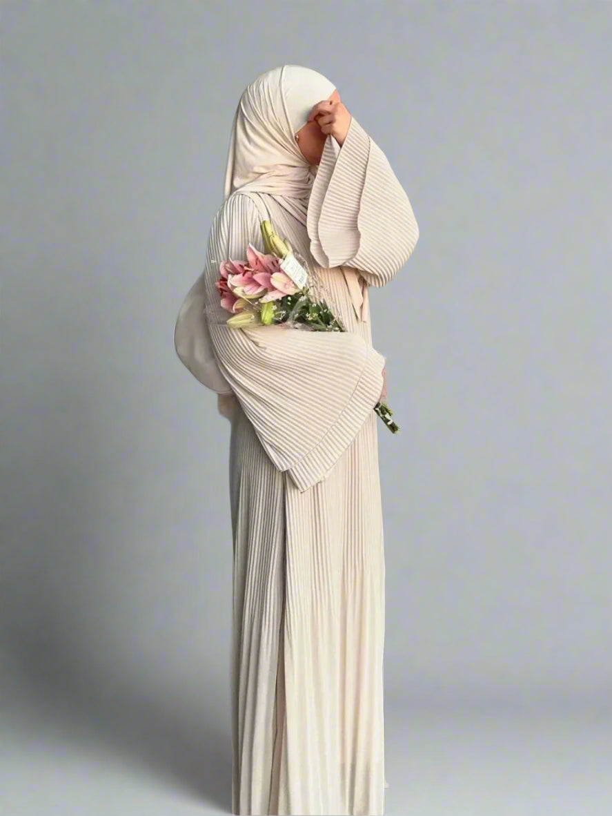 Pleated Flare Sleeve Abaya